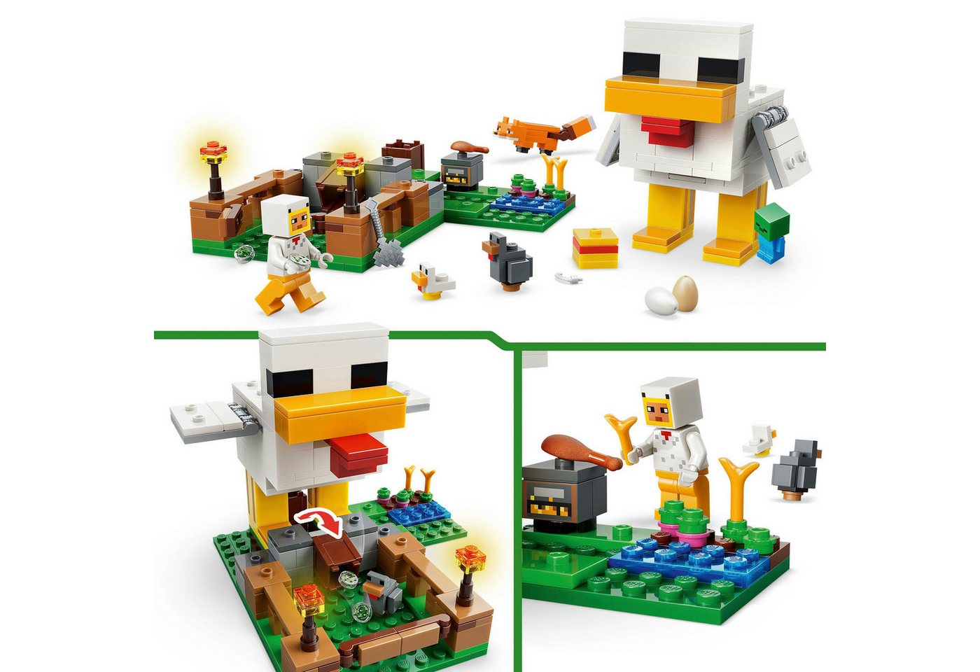 LEGO® Hühnerfarm (21585), LEGO Minecraft Konstruktionsspielsteine, (233 St), Made in Europe – Bild 4 von 5