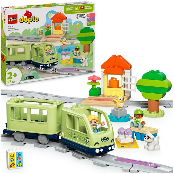 LEGO® Interaktive Abenteuer-Eisenbahn (10427), LEGO DUPLO Town Konstruktionsspielsteine, (57 St), mit Licht und Sound, Made in Europe