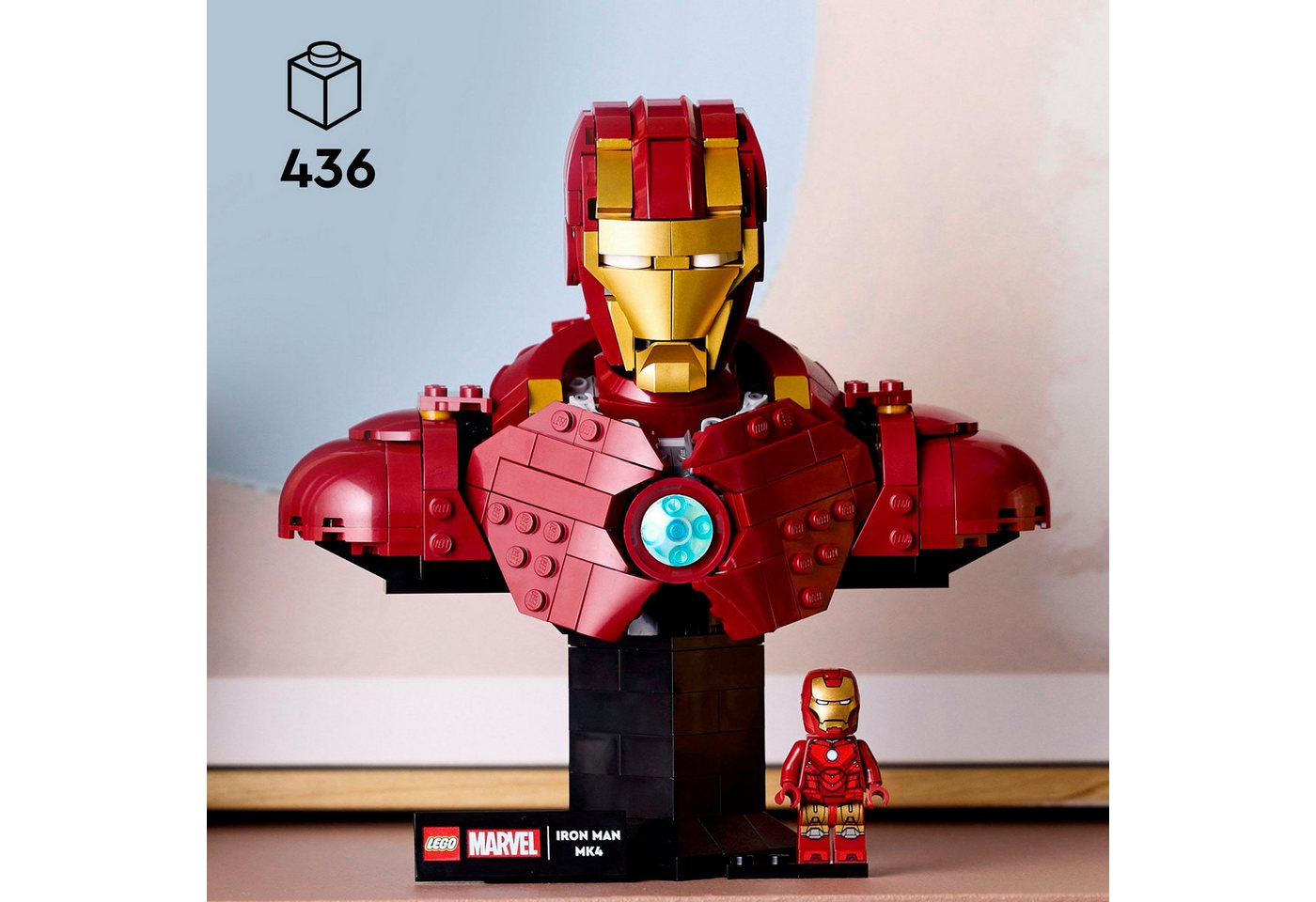 LEGO® Iron Man MK4 (76327), LEGO Super Heroes Konstruktionsspielsteine, (436 St), Made in Europe – Bild 3 von 5