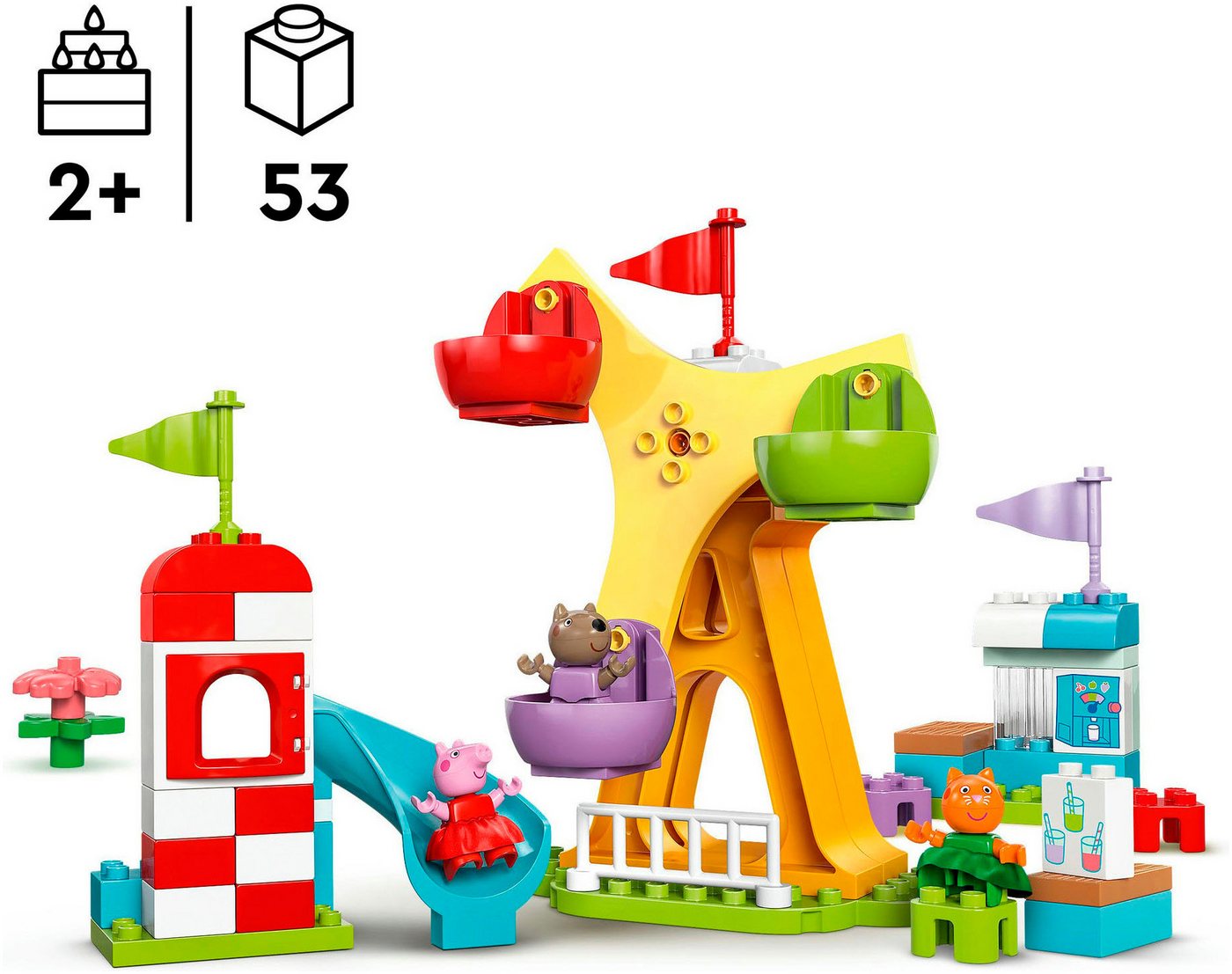 LEGO® Jahrmarkt (10453), LEGO DUPLO Peppa Pig Konstruktionsspielsteine, (53 St), Made in Europe – Bild 3 von 5