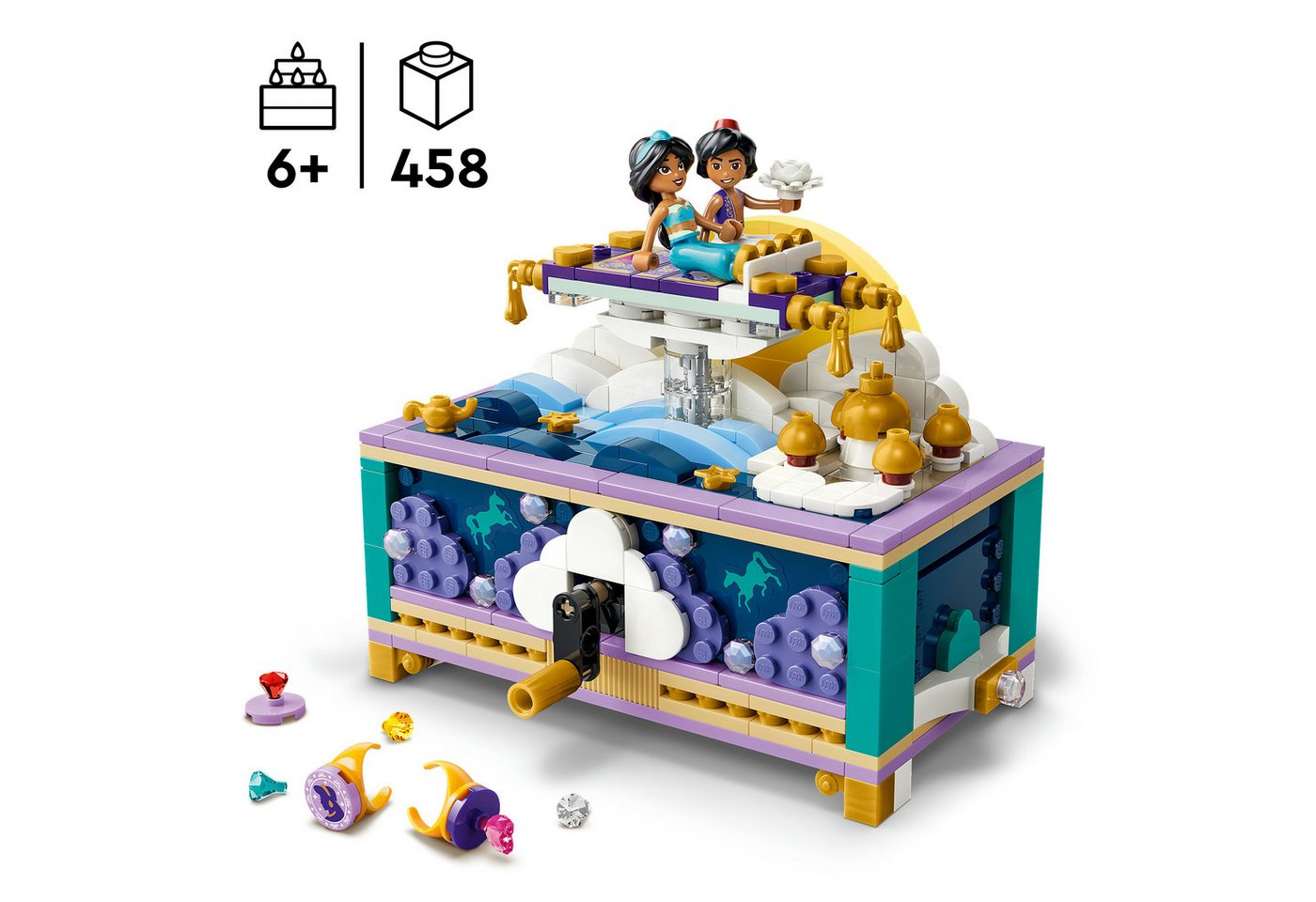LEGO® Jasmins Schmuckkästchen (43295), LEGO Disney Princess Konstruktionsspielsteine, (458 St) – Bild 3 von 5