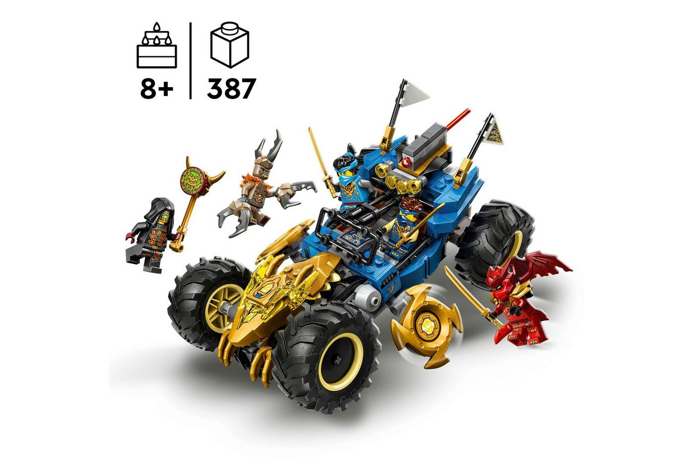 LEGO® Jays Transformationsflitzer (71856), LEGO Ninjago Konstruktionsspielsteine, (387 St), Made in Europe – Bild 3 von 5