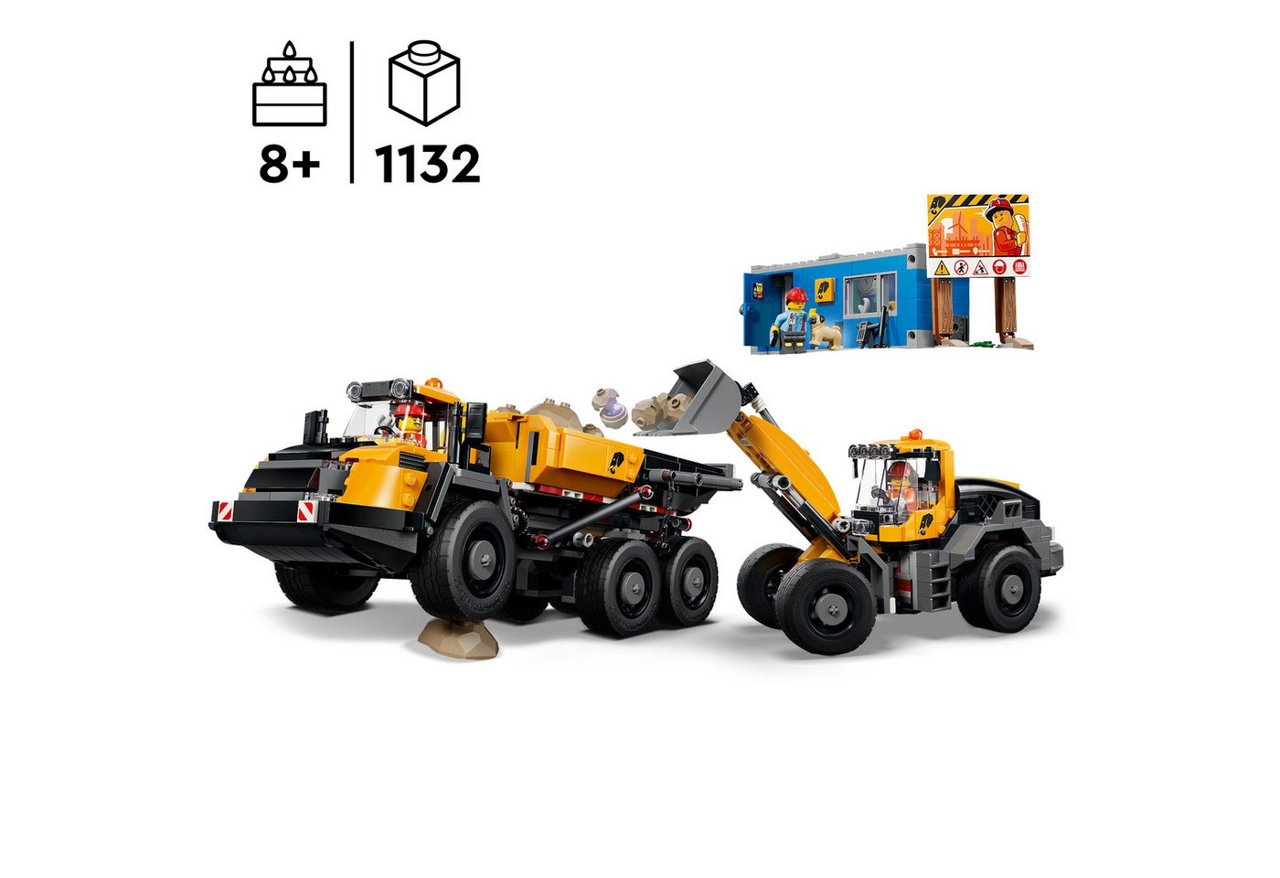 LEGO® Kipplaster und Schaufellader (60494), LEGO City Konstruktionsspielsteine, (1132 St), Made in Europe – Bild 3 von 5
