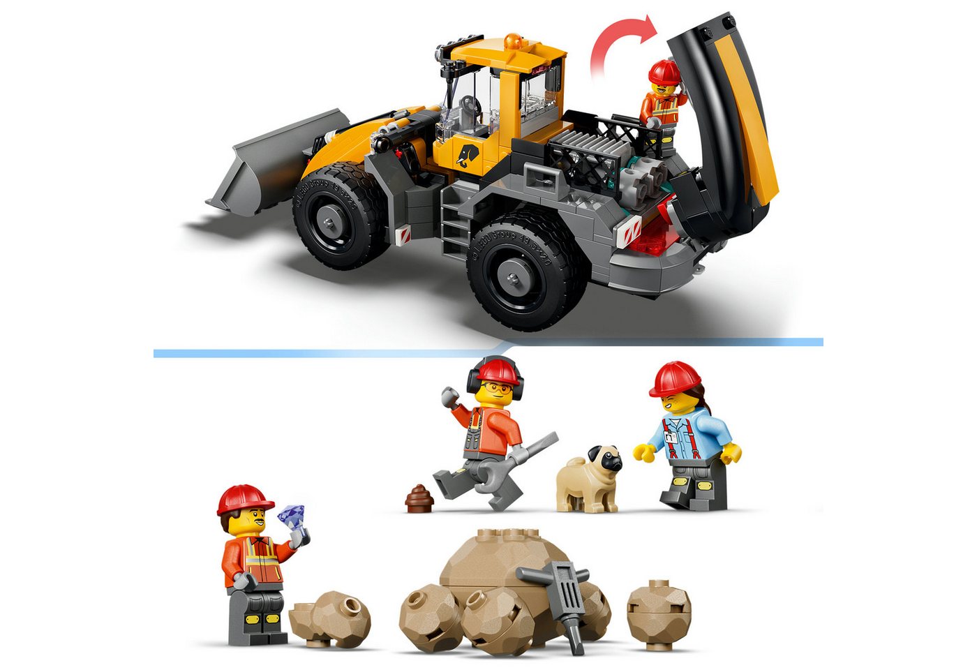LEGO® Kipplaster und Schaufellader (60494), LEGO City Konstruktionsspielsteine, (1132 St), Made in Europe – Bild 5 von 5