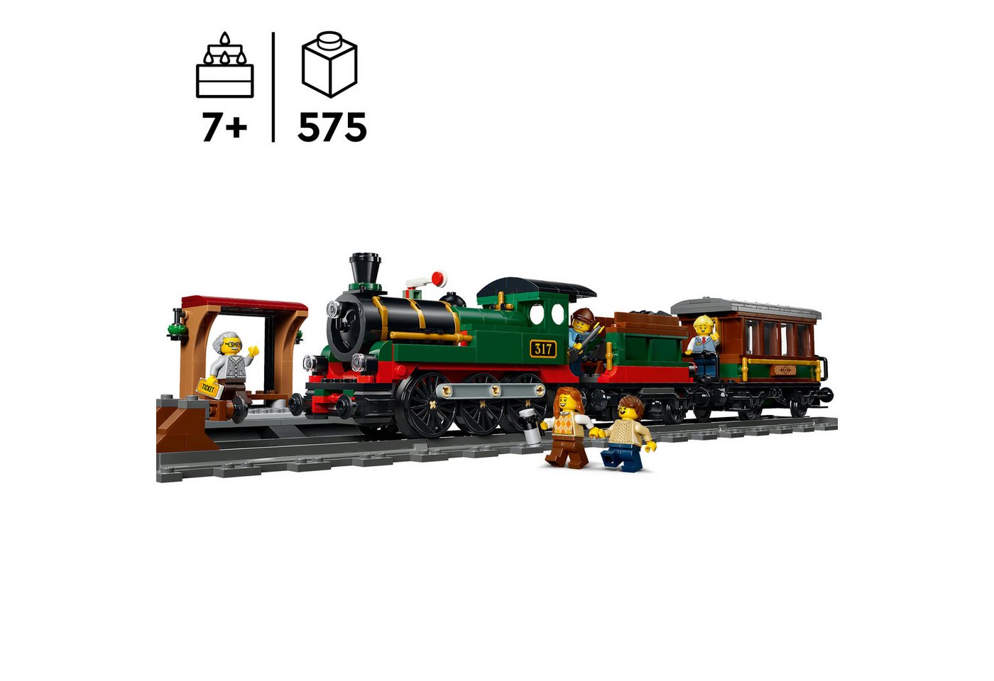 LEGO® Klassischer Dampfzug (60511), LEGO City Konstruktionsspielsteine, (575 St), Made in Europe – Bild 3 von 5