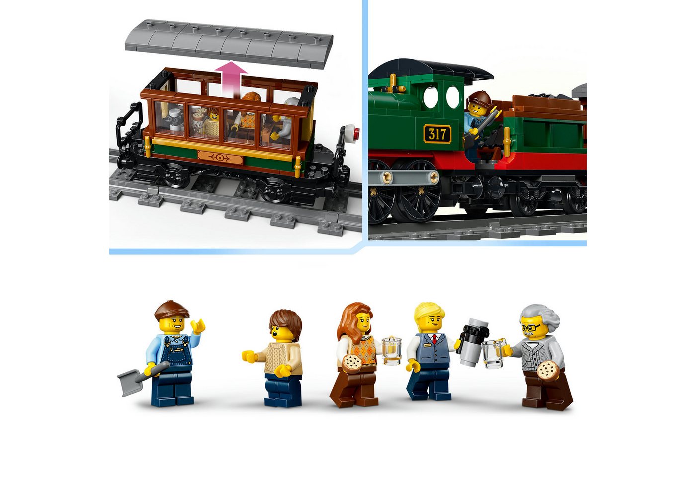 LEGO® Klassischer Dampfzug (60511), LEGO City Konstruktionsspielsteine, (575 St), Made in Europe – Bild 5 von 5