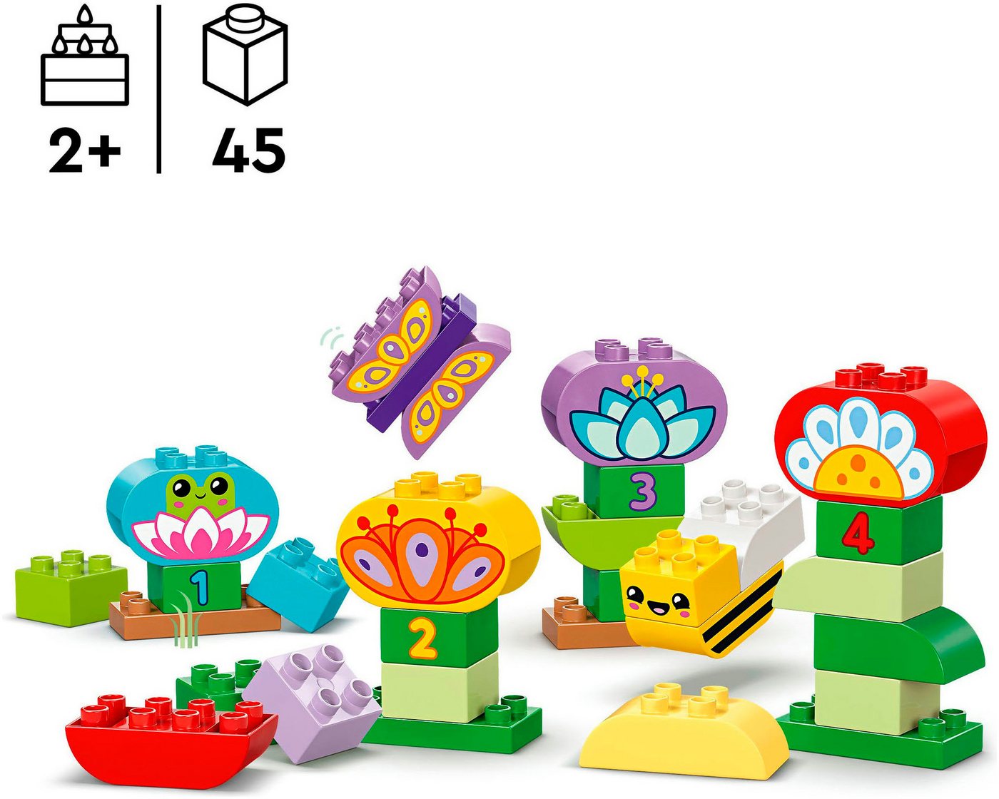 LEGO® Kreativer Blumengarten (10444), LEGO DUPLO Town Konstruktionsspielsteine, (45 St), Made in Europe – Bild 3 von 5