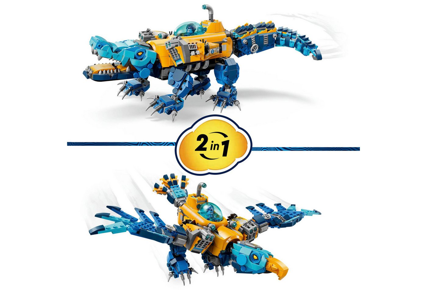 LEGO® Krokodil-U-Boot (71512), LEGO DREAMZzz Konstruktionsspielsteine, (1107 St), Made in Europe – Bild 4 von 5