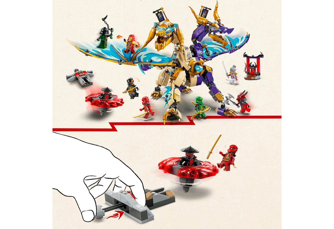 LEGO® Lichtbogendrache (71836), LEGO Ninjago Konstruktionsspielsteine, (869 St), Made in Europe – Bild 4 von 5