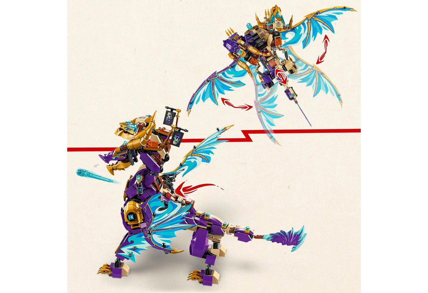 LEGO® Lichtbogendrache (71836), LEGO Ninjago Konstruktionsspielsteine, (869 St), Made in Europe – Bild 5 von 5