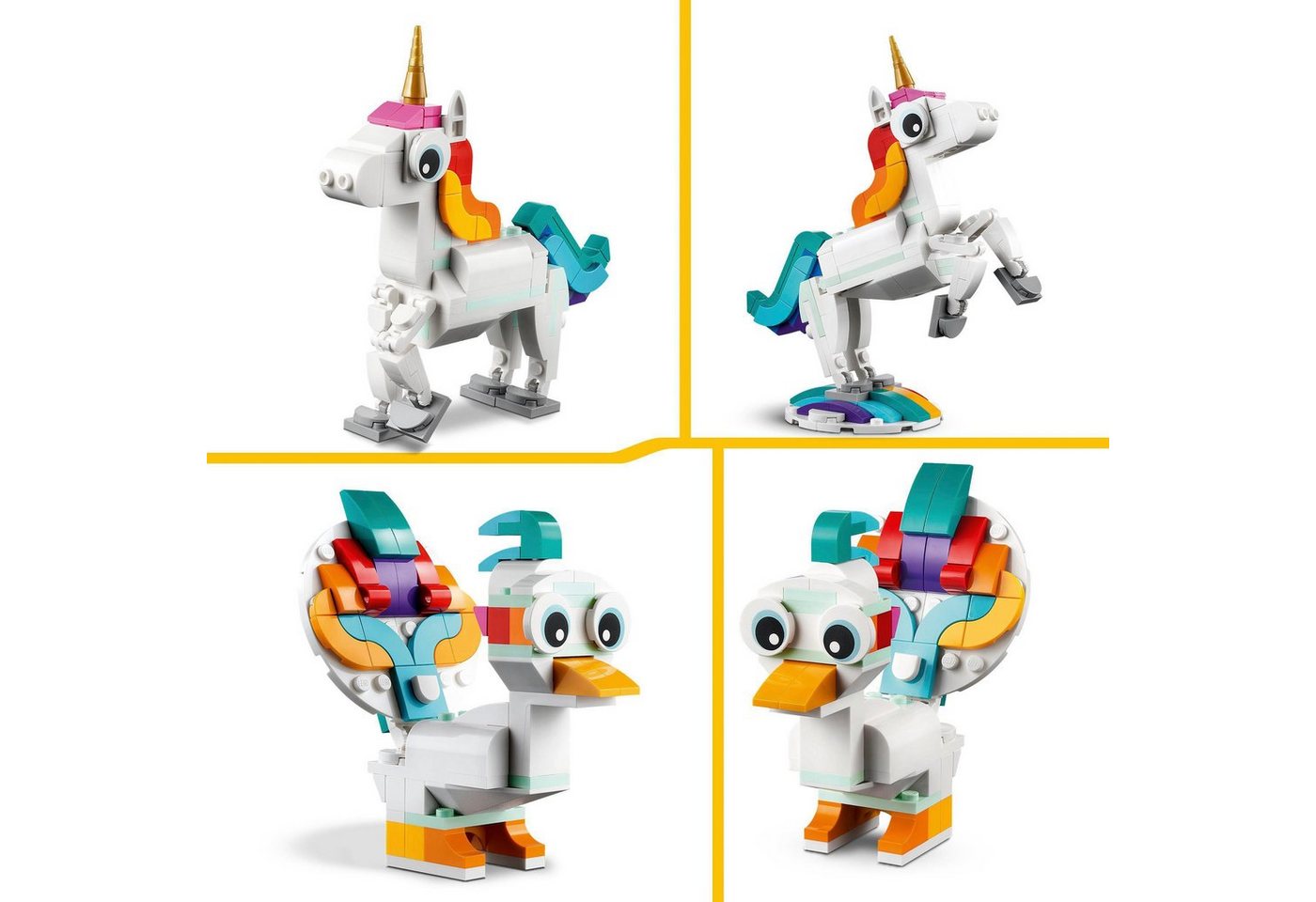 LEGO® Magisches Einhorn (31140), LEGO Creator 3in1 Konstruktionsspielsteine, (145 St) – Bild 4 von 5