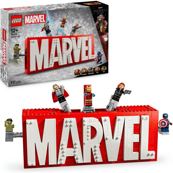 LEGO® MARVEL Logo & Minifiguren (76313), LEGO Super Heroes Konstruktionsspielsteine, (931 St), Made in Europe