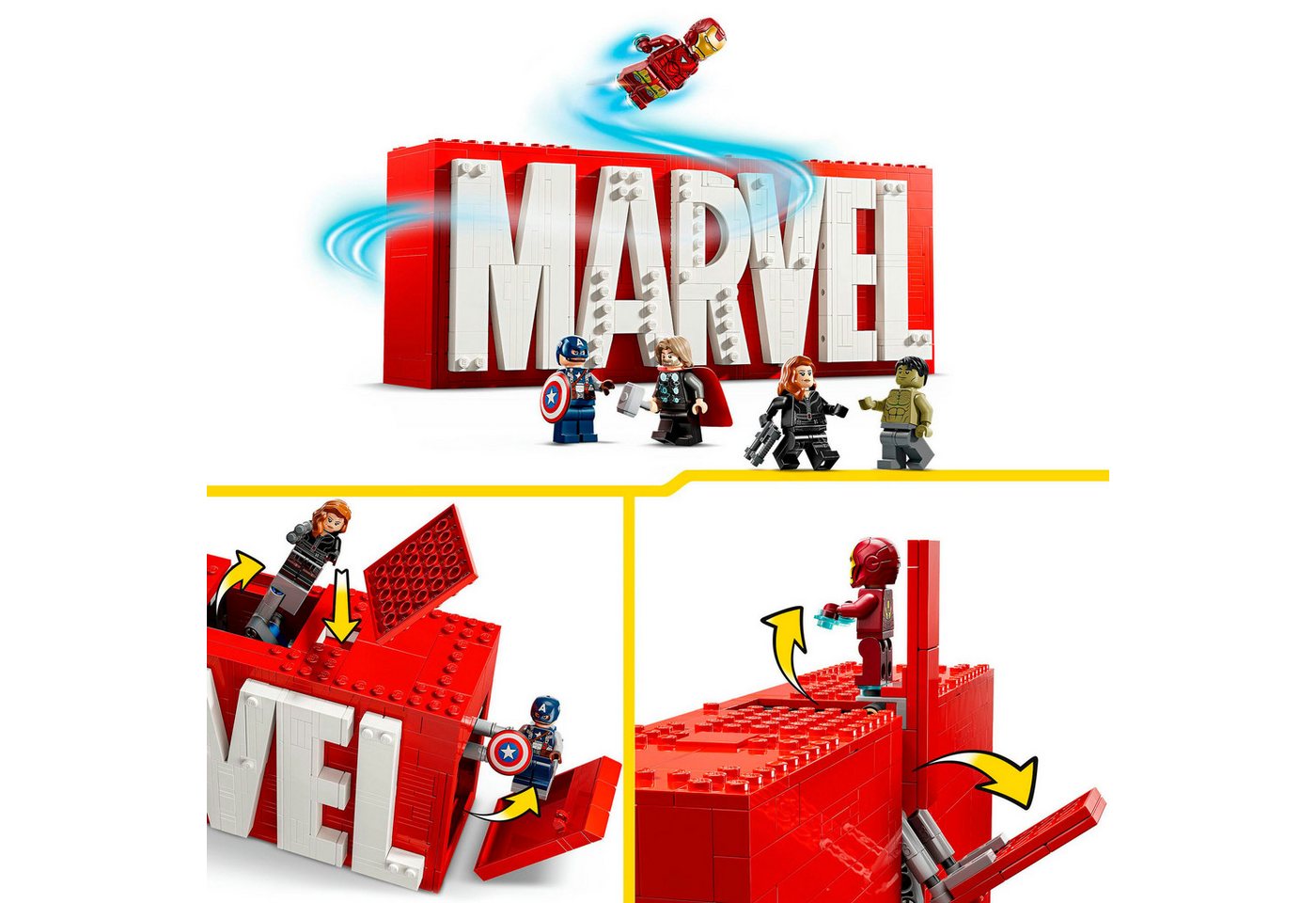 LEGO® MARVEL Logo & Minifiguren (76313), LEGO Super Heroes Konstruktionsspielsteine, (931 St), Made in Europe – Bild 4 von 5