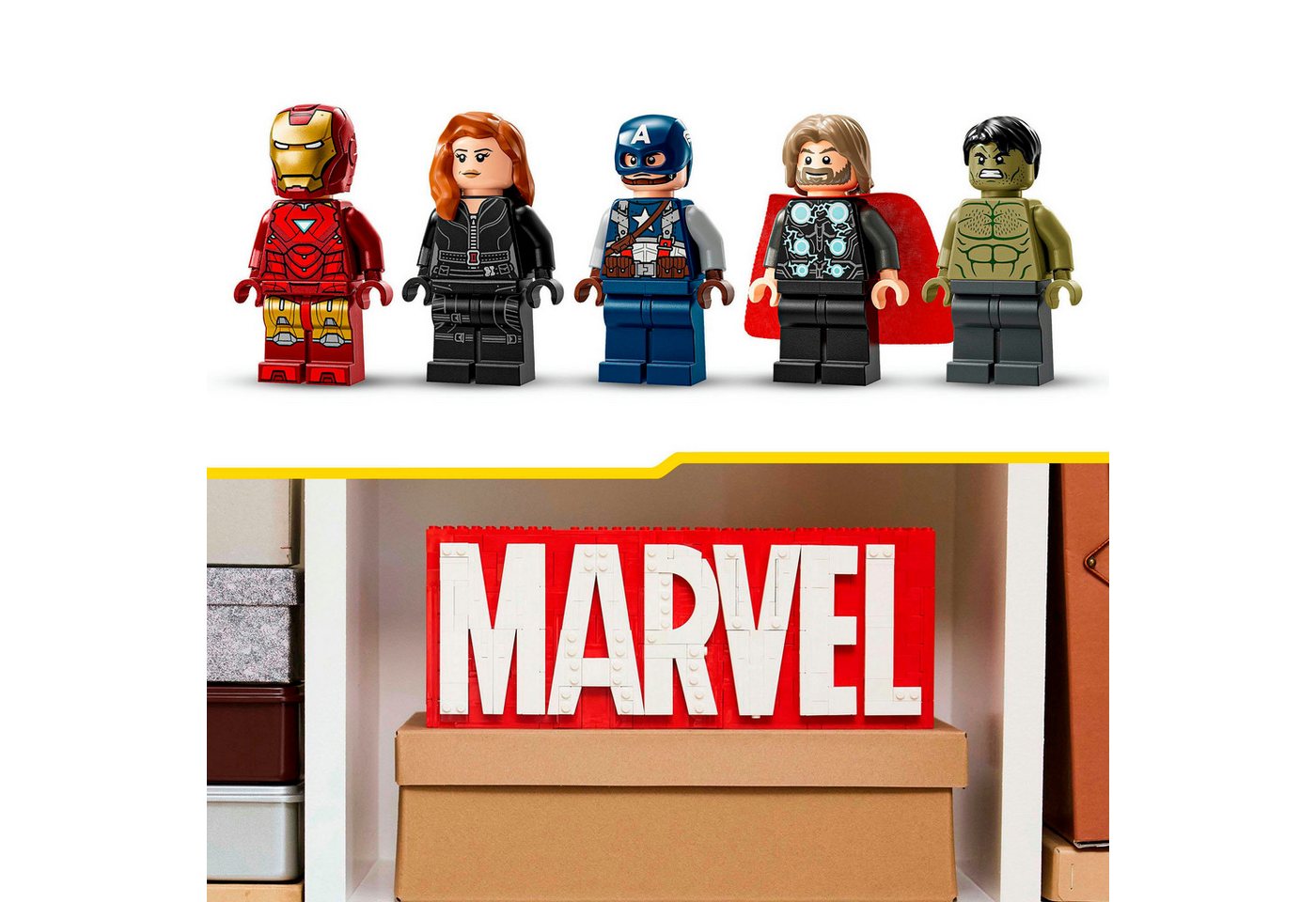 LEGO® MARVEL Logo & Minifiguren (76313), LEGO Super Heroes Konstruktionsspielsteine, (931 St), Made in Europe – Bild 5 von 5