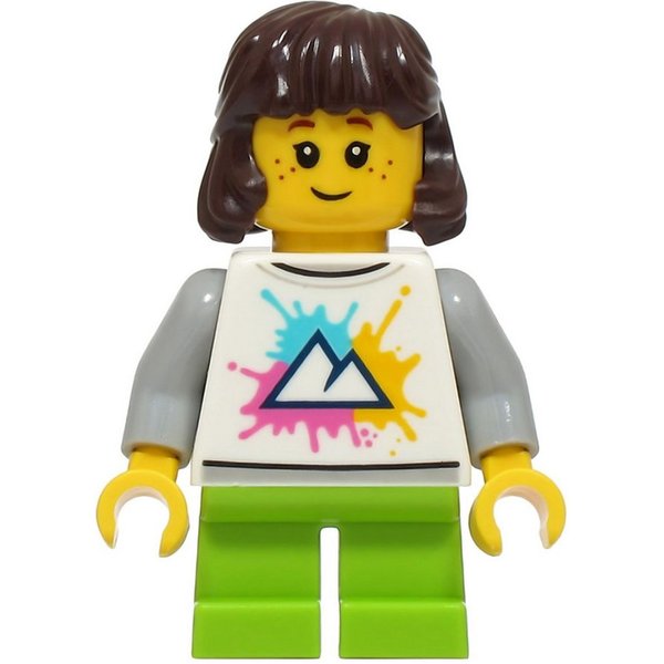 LEGO® LEGO Minifigur Child - Girl, White Shirt with Mountains Logo (cty1927) Spielbausteine
