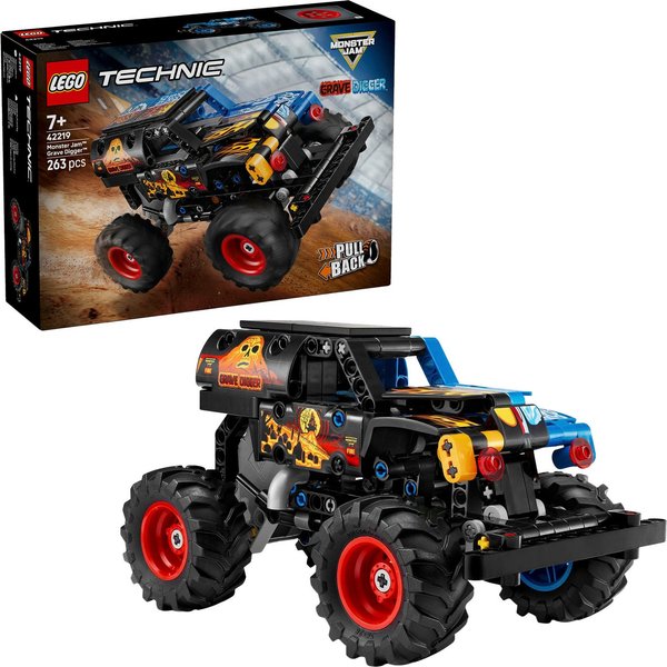 LEGO® Monster Jam Grave Digger Feuer und Eis (42219), LEGO Technic Konstruktionsspielsteine, (263 St)
