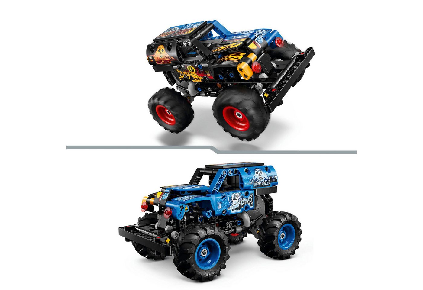 LEGO® Monster Jam Grave Digger Feuer und Eis (42219), LEGO Technic Konstruktionsspielsteine, (263 St) – Bild 4 von 5
