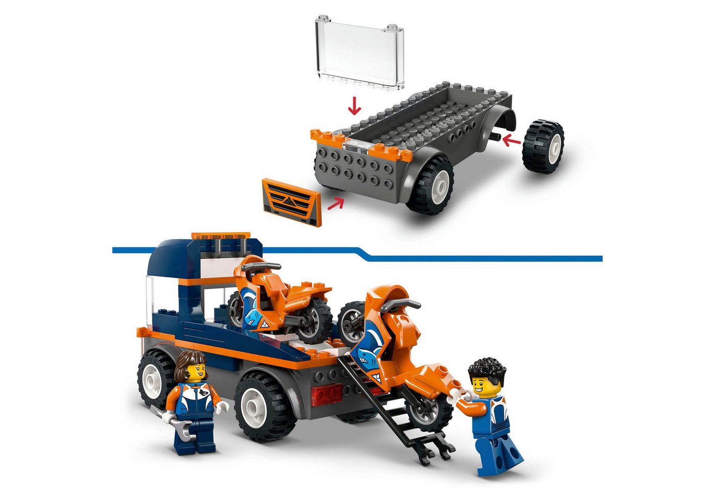 LEGO® Motorradtransporter (60491), LEGO City Konstruktionsspielsteine, (88 St), Made in Europe – Bild 4 von 5