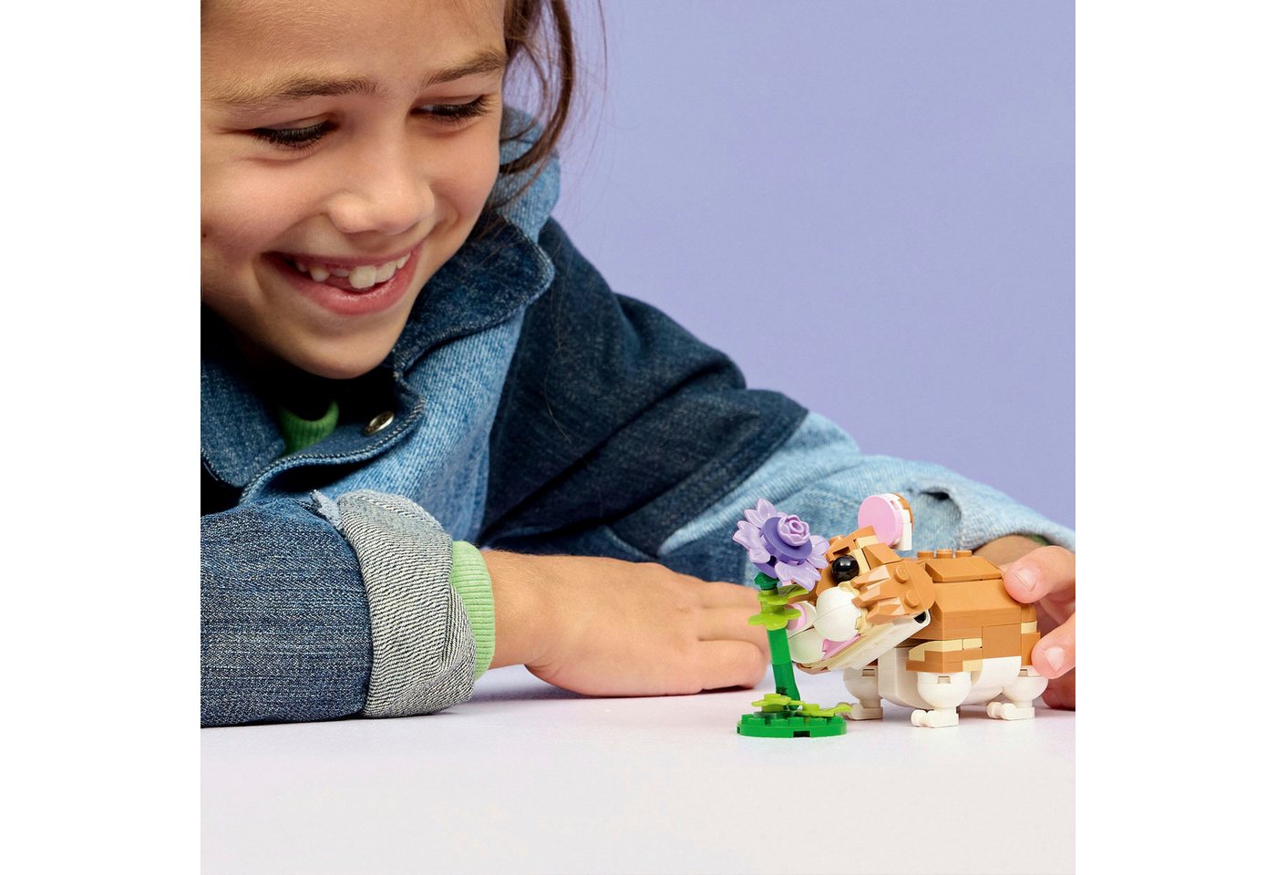 LEGO® Niedlicher Hamster mit Blume (31376), LEGO Creator Konstruktionsspielsteine, (166 St), Made in Europe – Bild 2 von 5