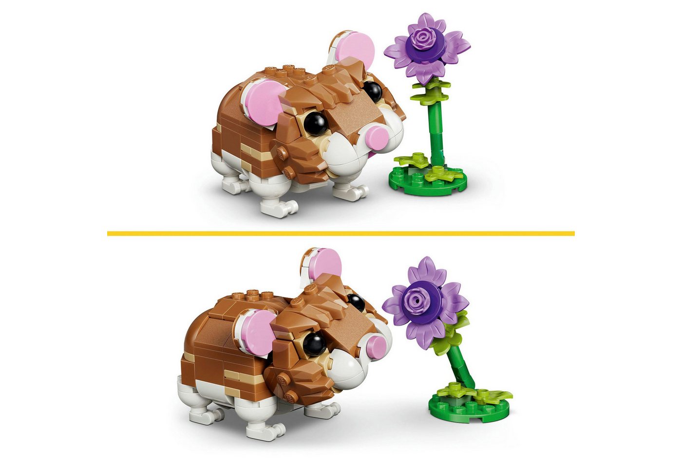 LEGO® Niedlicher Hamster mit Blume (31376), LEGO Creator Konstruktionsspielsteine, (166 St), Made in Europe – Bild 4 von 5