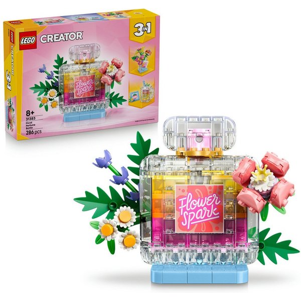 LEGO® Parfümflasche mit Blumendeko (31383), LEGO Creator Konstruktionsspielsteine, (286 St), Made in Europe