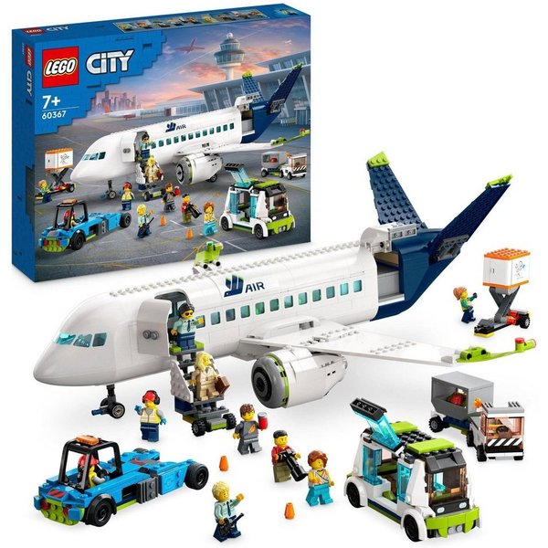 LEGO® Passagierflugzeug (60367), LEGO City Konstruktionsspielsteine, (913 St), Made in Europe