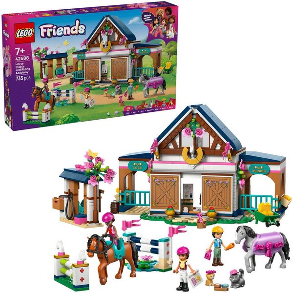 LEGO® Pferdestall und Reitschule (42688), LEGO Friends Konstruktionsspielsteine, (735 St), Made in Europe