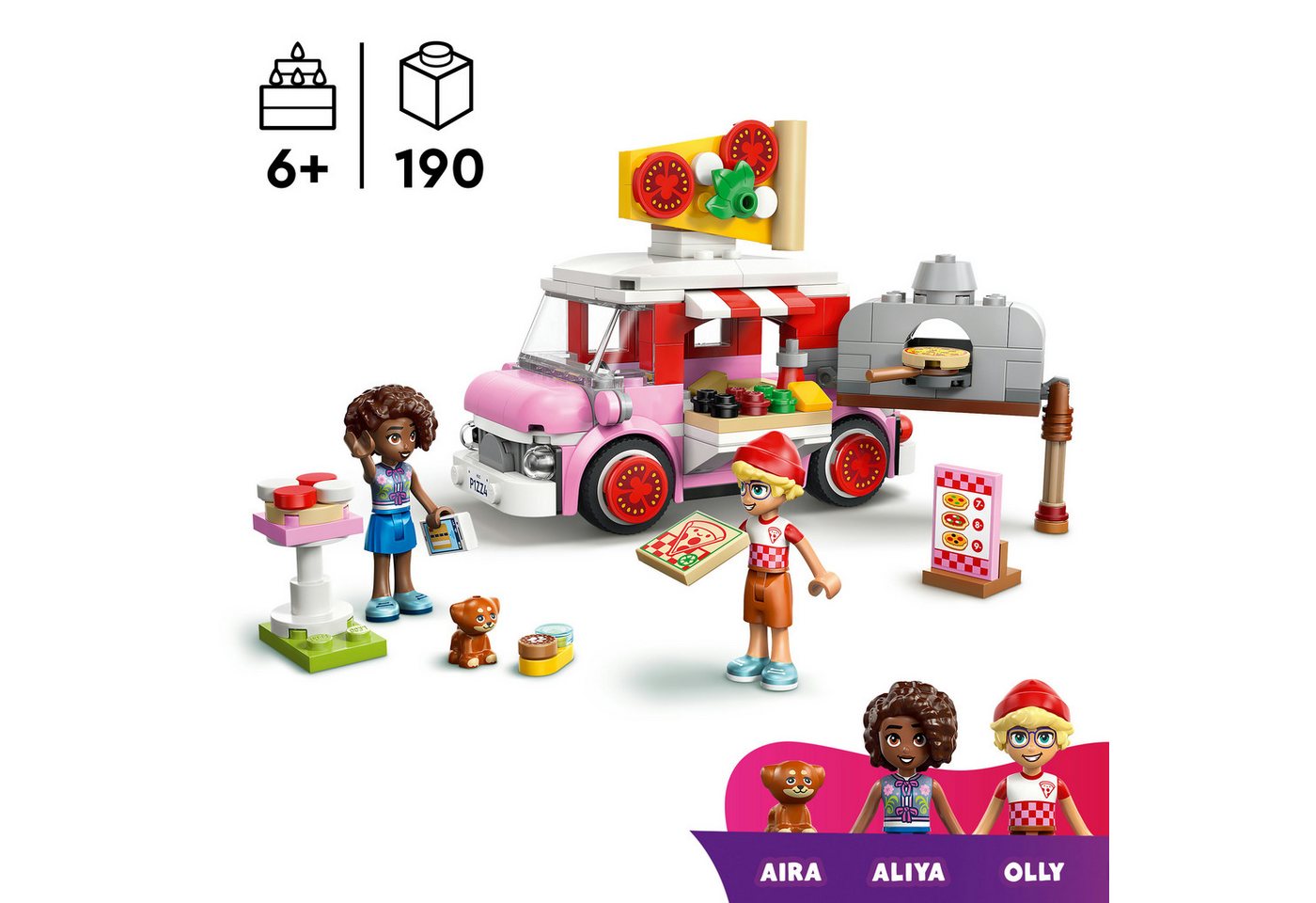 LEGO® Pizzawagen (42694), LEGO Friends Konstruktionsspielsteine, (190 St), Made in Europe – Bild 3 von 5