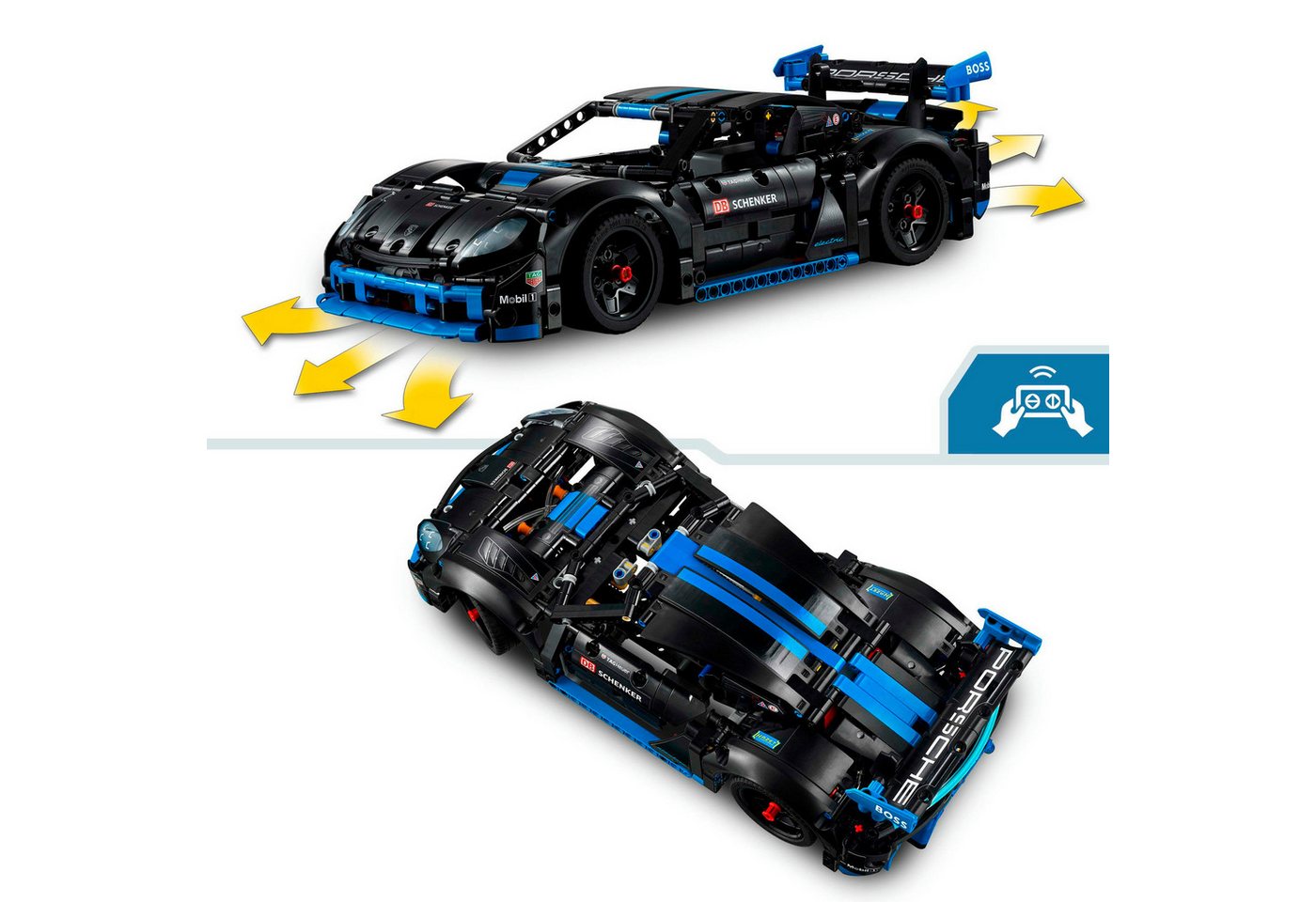 LEGO® Porsche GT4 e-Performance Rennwagen (42176), LEGO Technic Konstruktionsspielsteine, (834 St), Made in Europe – Bild 5 von 5