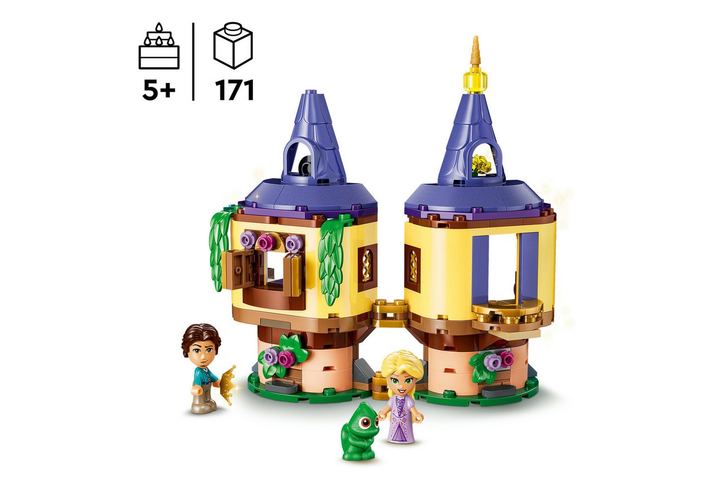LEGO® Rapunzels Mini-Turm (43294), LEGO Disney Princess Konstruktionsspielsteine, (171 St), Made in Europe – Bild 3 von 5