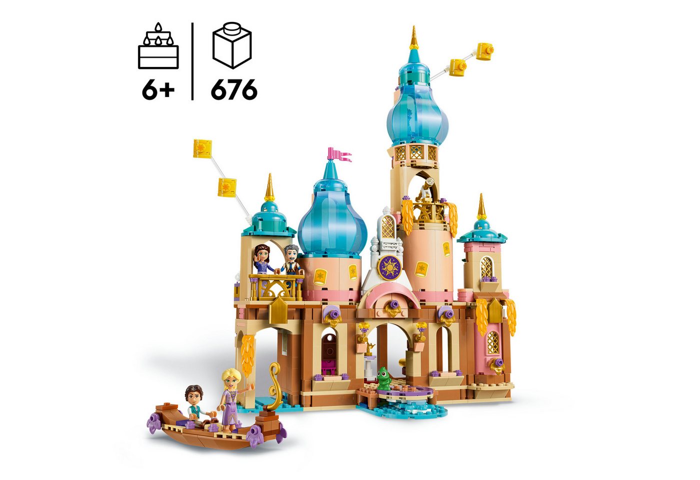 LEGO® Rapunzels Schloss (43297), LEGO Disney Princess Konstruktionsspielsteine, (676 St), Made in Europe – Bild 3 von 5