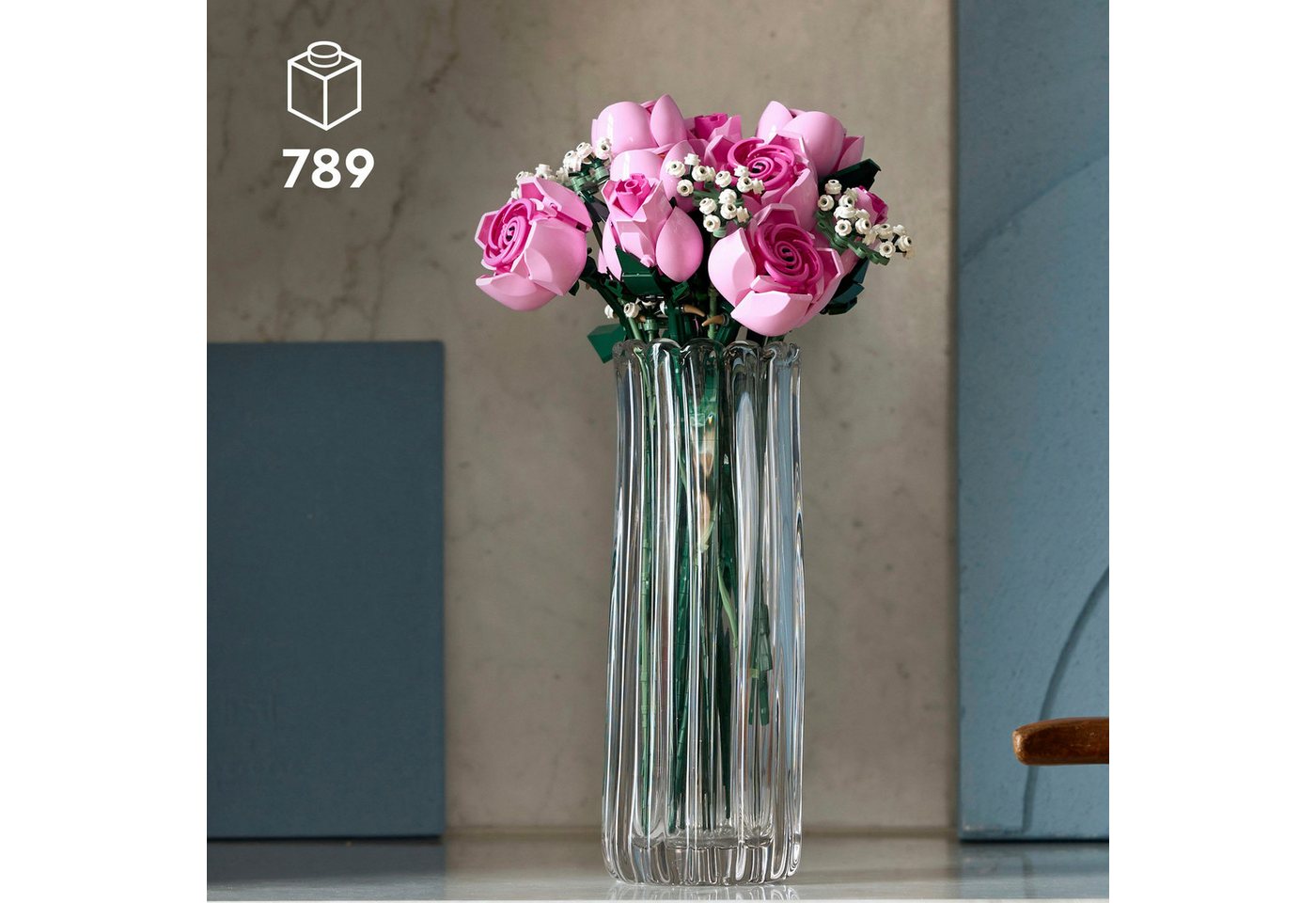 LEGO® Rosa Rosenstrauß (10374), LEGO Botanicals Konstruktionsspielsteine, (789 St), Blumen, Made in Europe – Bild 3 von 5