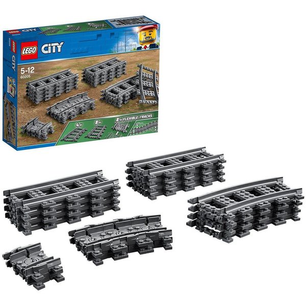 LEGO® Schienen (60205), LEGO City Konstruktionsspielsteine, (20 St), Made in Europe