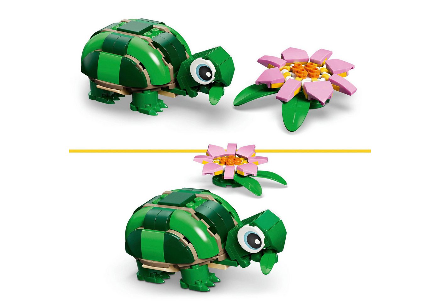 LEGO® Schildkröte mit Seerose (31377), LEGO Creator Konstruktionsspielsteine, (124 St), Made in Europe – Bild 4 von 5