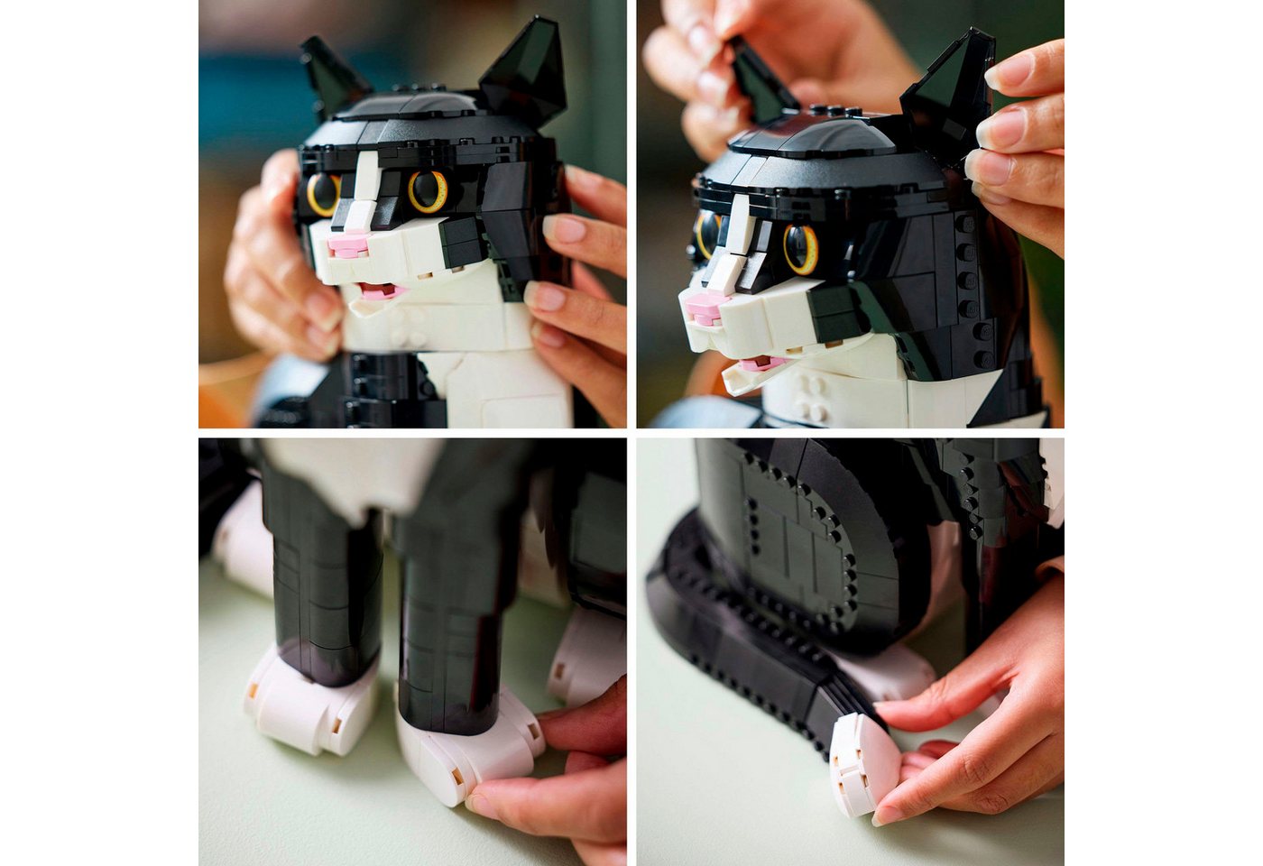 LEGO® Schwarz-weiße Katze (21349), LEGO Ideas Konstruktionsspielsteine, (1710 St), Exklusives Set, Made in Europe – Bild 4 von 5