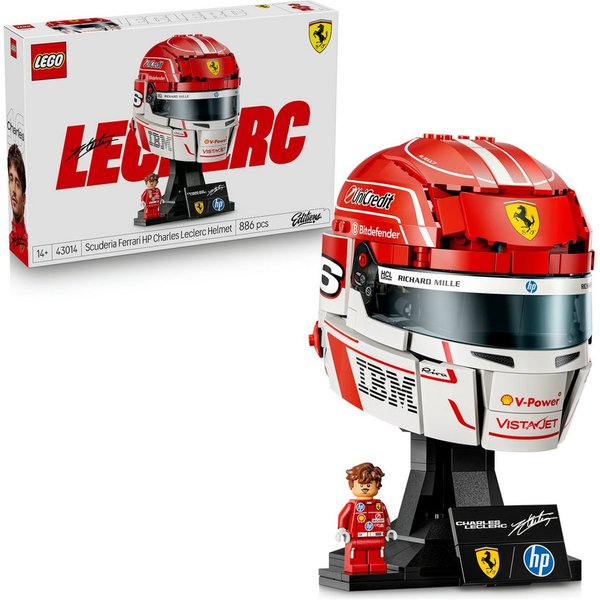 LEGO® Scuderia Ferrari HP Charles Leclerc Helm (43014) Konstruktionsspielsteine, (886 St), LEGO Editions Formula 1