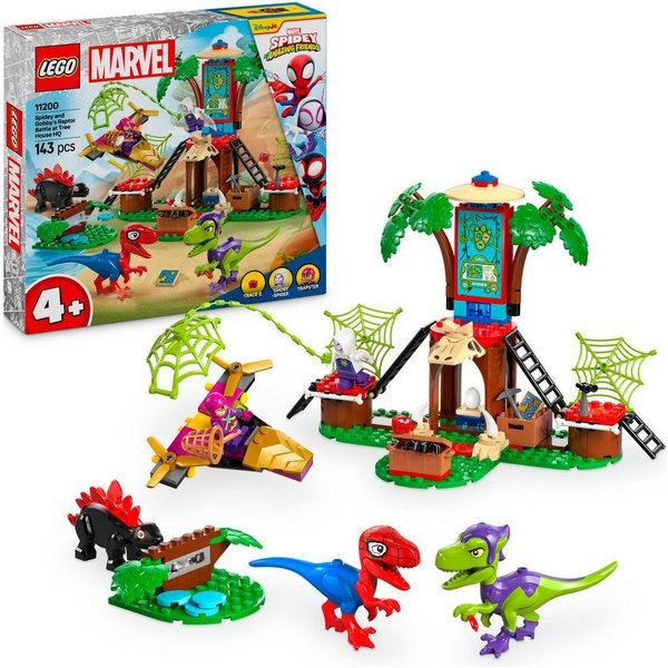 LEGO® Showdown am Baumhaus: Spidey-Rex vs. Gobby-Raptor (11200), LEGO Spidey Konstruktionsspielsteine, (143 St), Made in Europe