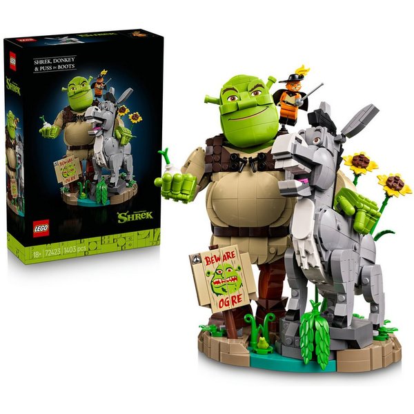 LEGO® Shrek, Esel und Der Gestiefelte Kater (72423), LEGO Shrek Konstruktionsspielsteine, (1403 St), Made in Europe
