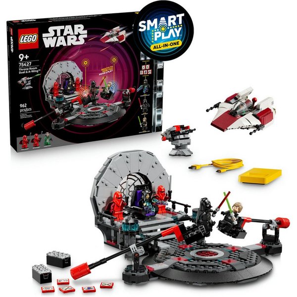 LEGO® SMART Play™ A-Wing und das Duell im Thronsaal (75427) Konstruktionsspielsteine, (962 St), LEGO Star Wars™, inklusive SMART Brick, mit Licht- und Soundeffe