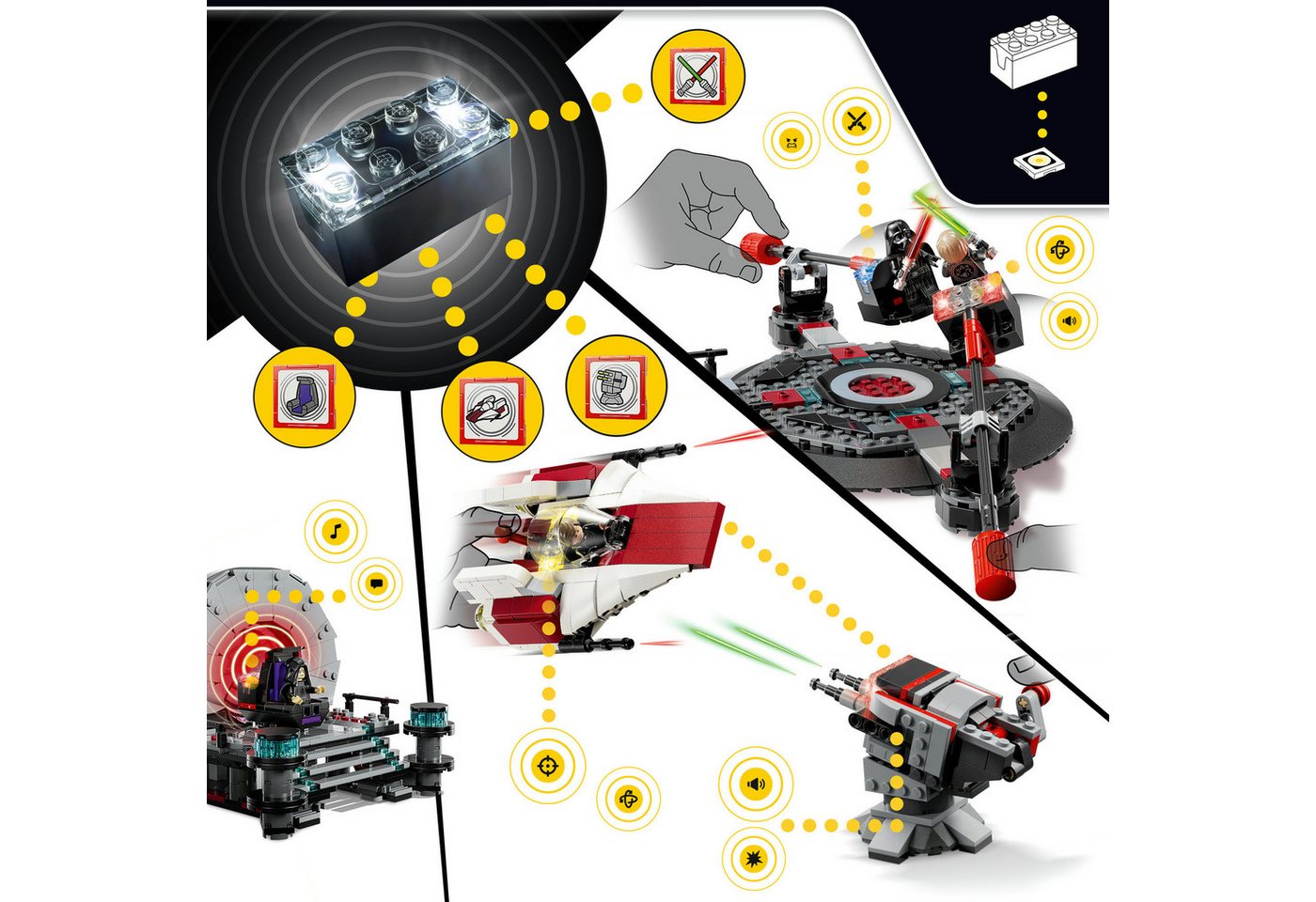 LEGO® SMART Play™ A-Wing und das Duell im Thronsaal (75427) Konstruktionsspielsteine, (962 St), LEGO Star Wars™, inklusive SMART Brick, mit Licht- und Soundeffe – Bild 4 von 5