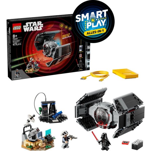LEGO® SMART Play™ Darth Vaders TIE Fighter (75421), LEGO Star Wars™ Konstruktionsspielsteine, (473 St), inklusive SMART Brick, mit Licht- und Soundeffekten