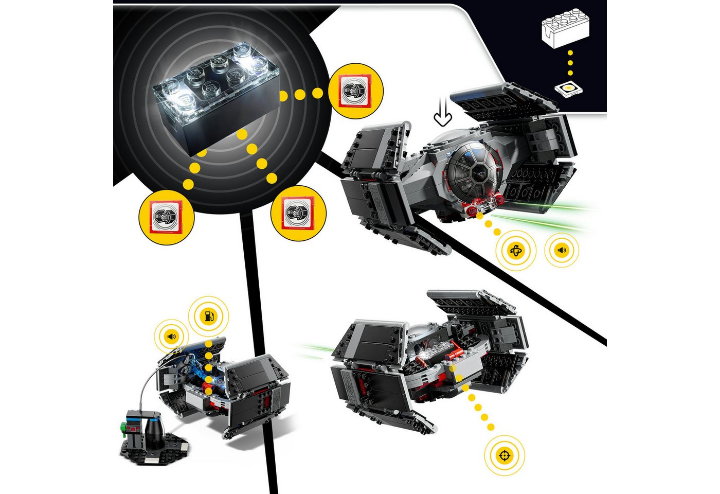 LEGO® SMART Play™ Darth Vaders TIE Fighter (75421), LEGO Star Wars™ Konstruktionsspielsteine, (473 St), inklusive SMART Brick, mit Licht- und Soundeffekten – Bild 4 von 5