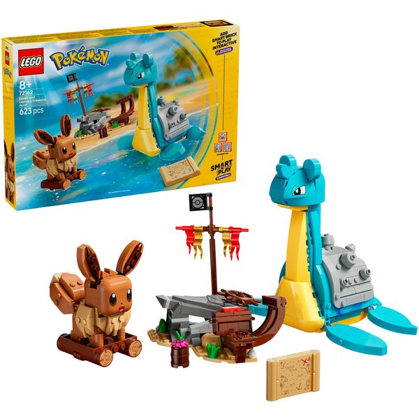 LEGO® SMART Play™ Evoli und Lapras auf Schatzsuche (72162), LEGO Pokémon Konstruktionsspielsteine, (623 St), Mit SMART Brick kompatibel (nicht Lieferumfang enth