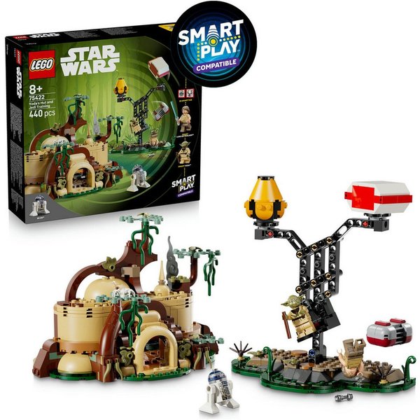 LEGO® SMART Play™ Jedi-Training an Yodas Hütte (75422), LEGO Star Wars ™ Konstruktionsspielsteine, (440 St), Mit SMART Brick kompatibel (nicht im Lieferumfang e