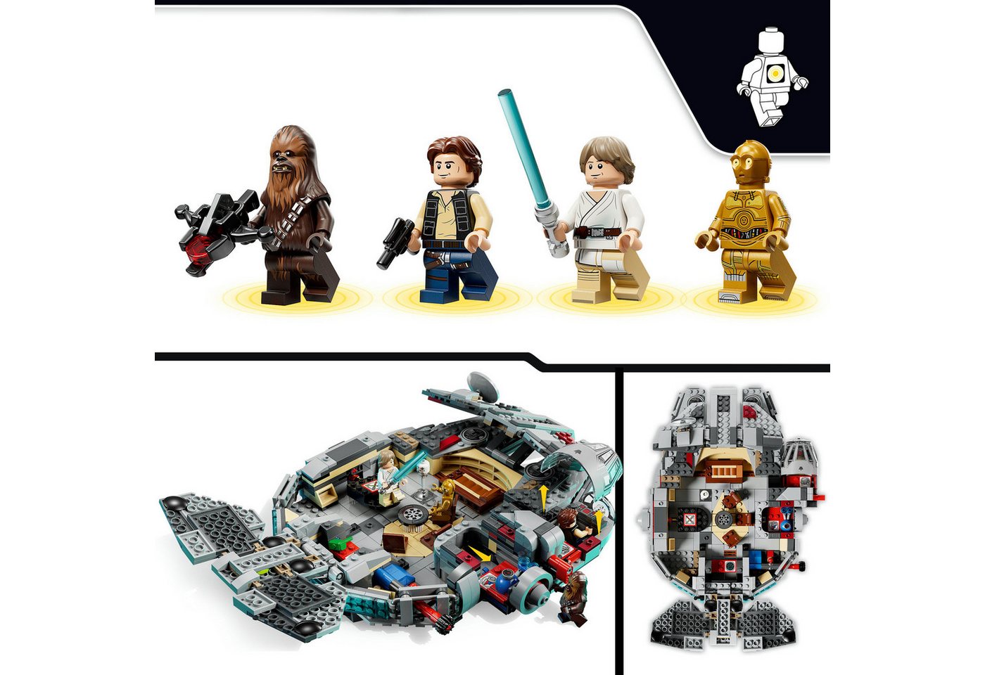 LEGO® SMART Play™ Millennium Falke (75426), LEGO Star Wars ™ Konstruktionsspielsteine, (885 St), Mit SMART Brick kompatibel (nicht im Lieferumfang enthalten) – Bild 4 von 5