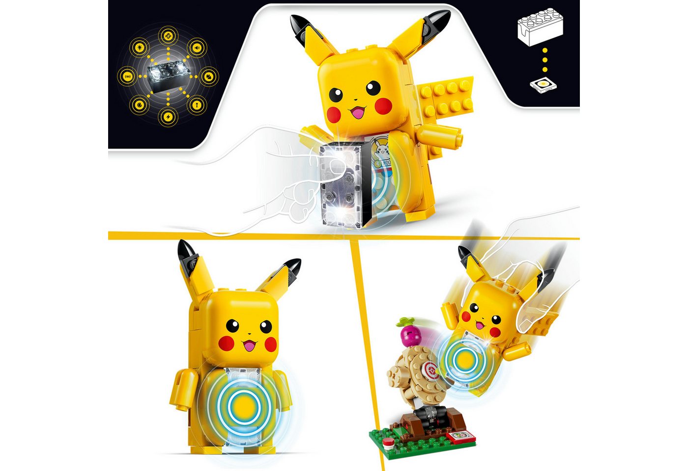 LEGO® SMART Play™ Trainingshaus mit Pikachu (72164), LEGO Pokémon Konstruktionsspielsteine, (400 St), inklusive SMART Brick, mit Licht- und Soundeffekten – Bild 4 von 5