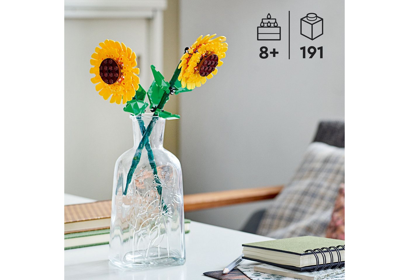 LEGO® Sonnenblumen (40524), LEGO Botanicals Konstruktionsspielsteine, (191 St), Made in Europe – Bild 2 von 5