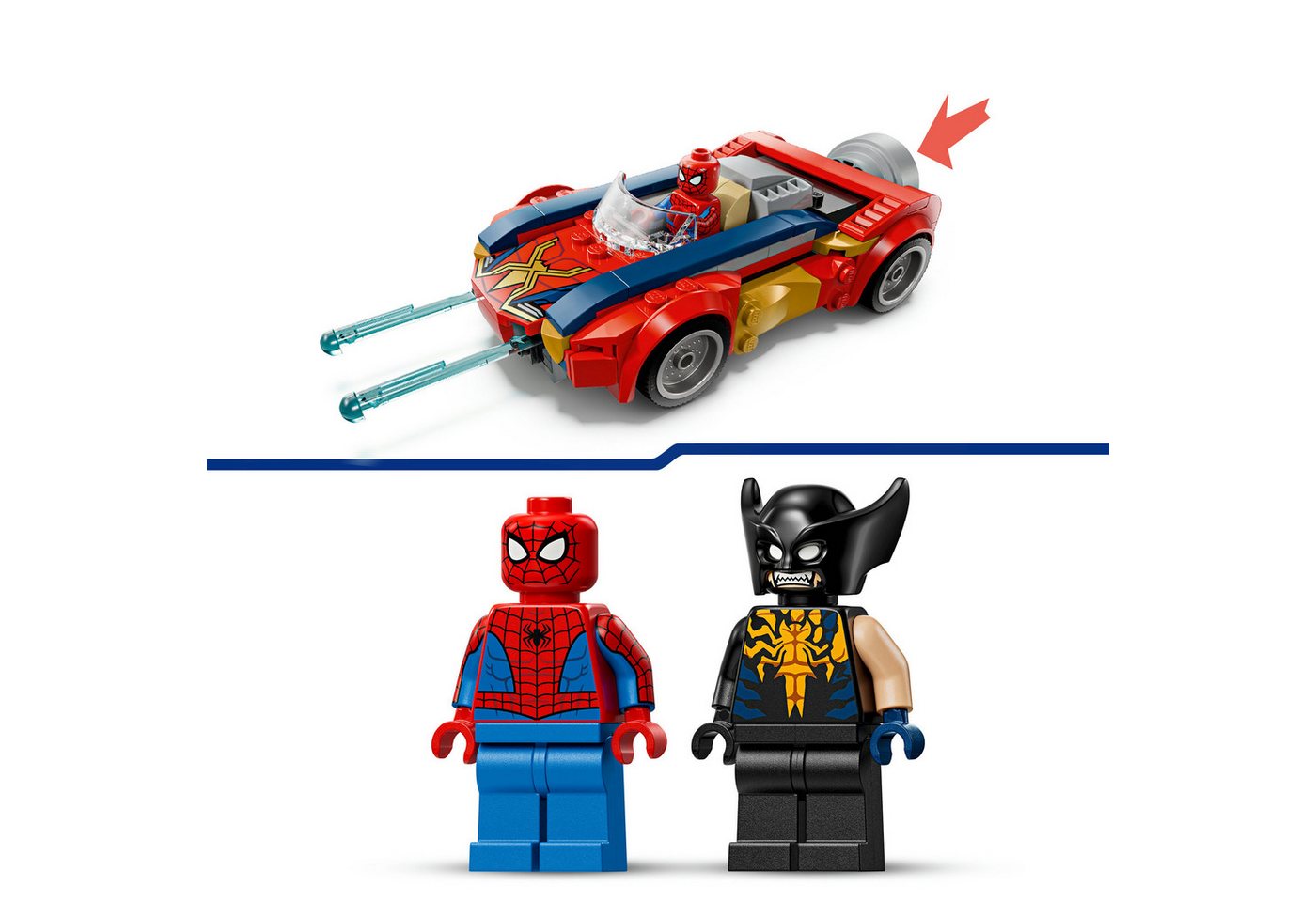 LEGO® Spider-Man Auto vs. Venomized Wolverine (76336), LEGO Super Heroes Konstruktionsspielsteine, (134 St), Made in Europe – Bild 5 von 5