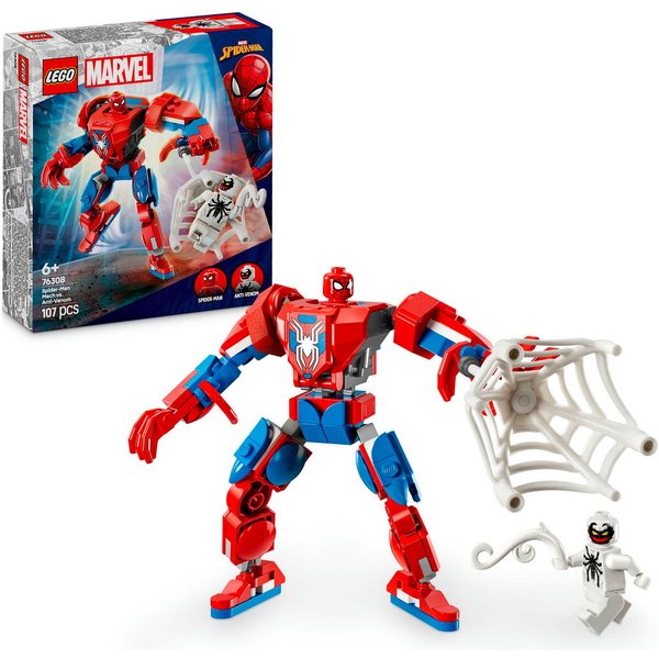 LEGO® Spider-Man Mech vs. Anti-Venom (76308), LEGO Super Heroes Konstruktionsspielsteine, (107 St), Made in Europe