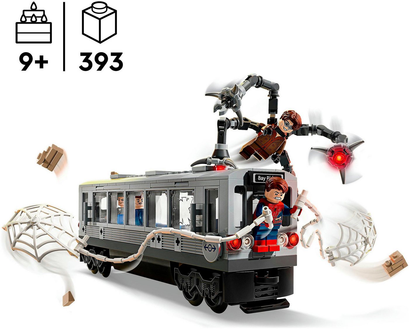 LEGO® Spider-Man vs. Doc Ock: Showdown in der U-Bahn (76321) Konstruktionsspielsteine, (393 St), LEGO Super Heroes, Made in Europe – Bild 3 von 5